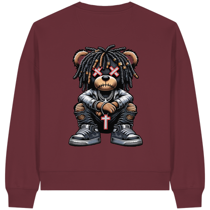 Badass Teddy - Womens Organic Boxcut Sweatshirt