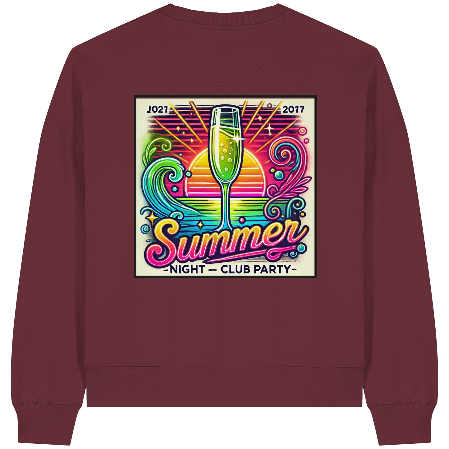 Summer Party Vibes - Womens Organic Boxcut Sweatshirt