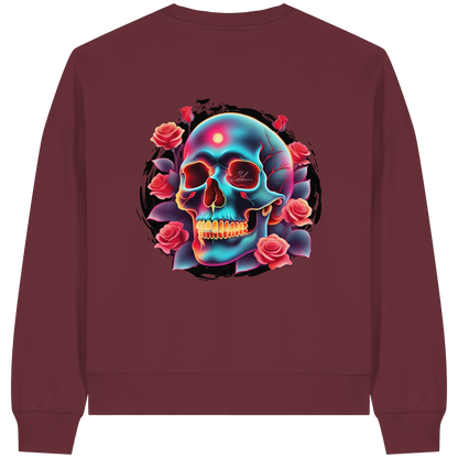 Glow Skull - Womens Organic Boxcut Sweatshirt