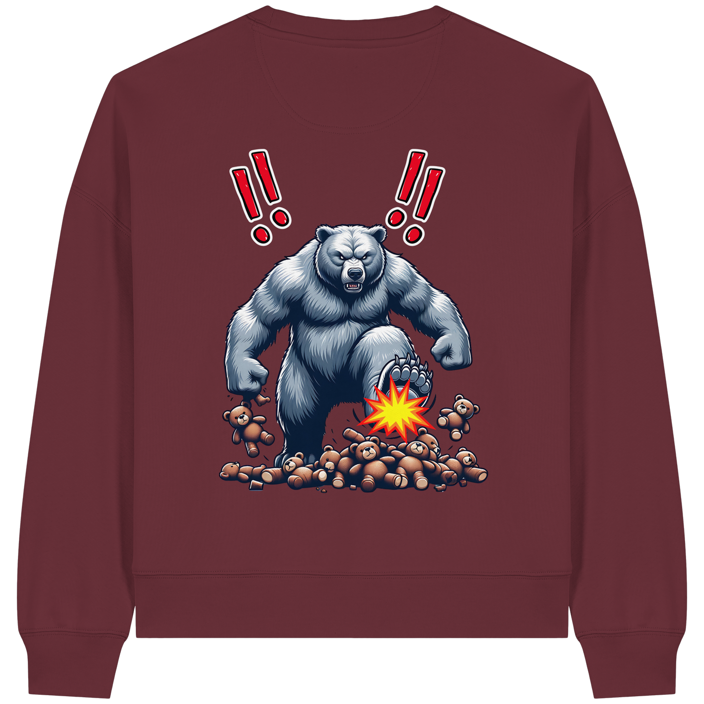 Teddy Terror - Womens Organic Boxcut Sweatshirt
