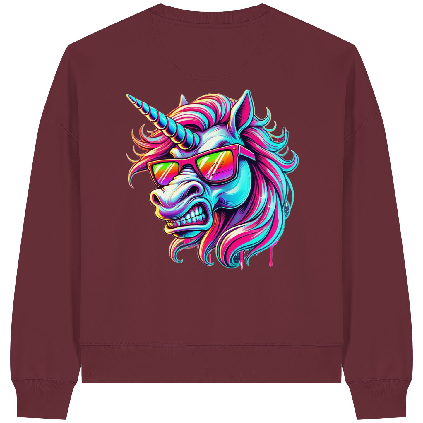 Funky Unicorn - Sweat-shirt bio Boxcut pour femme
