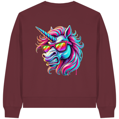 Funky Unicorn - Sweat-shirt bio Boxcut pour femme