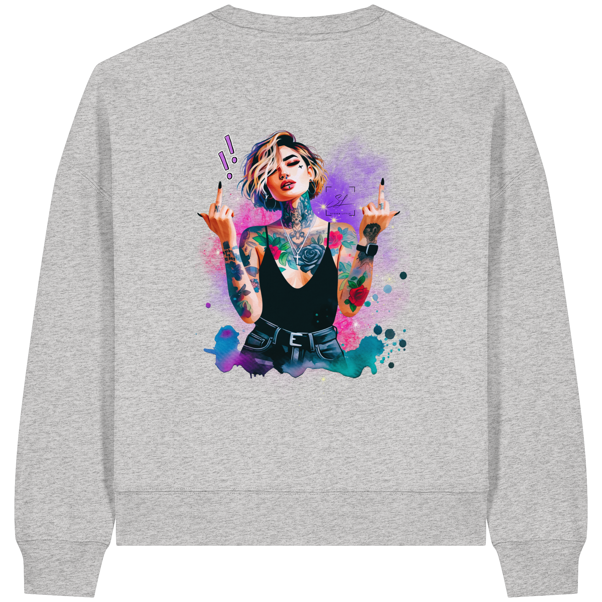 Rebel Rose - Sweat-shirt Boxcut bio pour femme