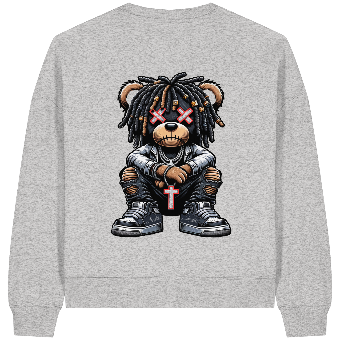 Badass Teddy - Womens Organic Boxcut Sweatshirt