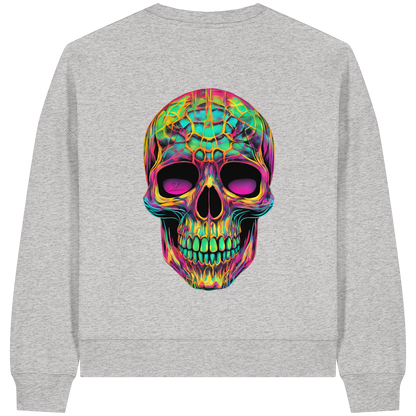 Sweat-shirt bio Boxcut pour femme Motif tête de mort psychédélique