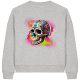 Sweat-shirt bio Boxcut pour femme à motif tête de mort florale
