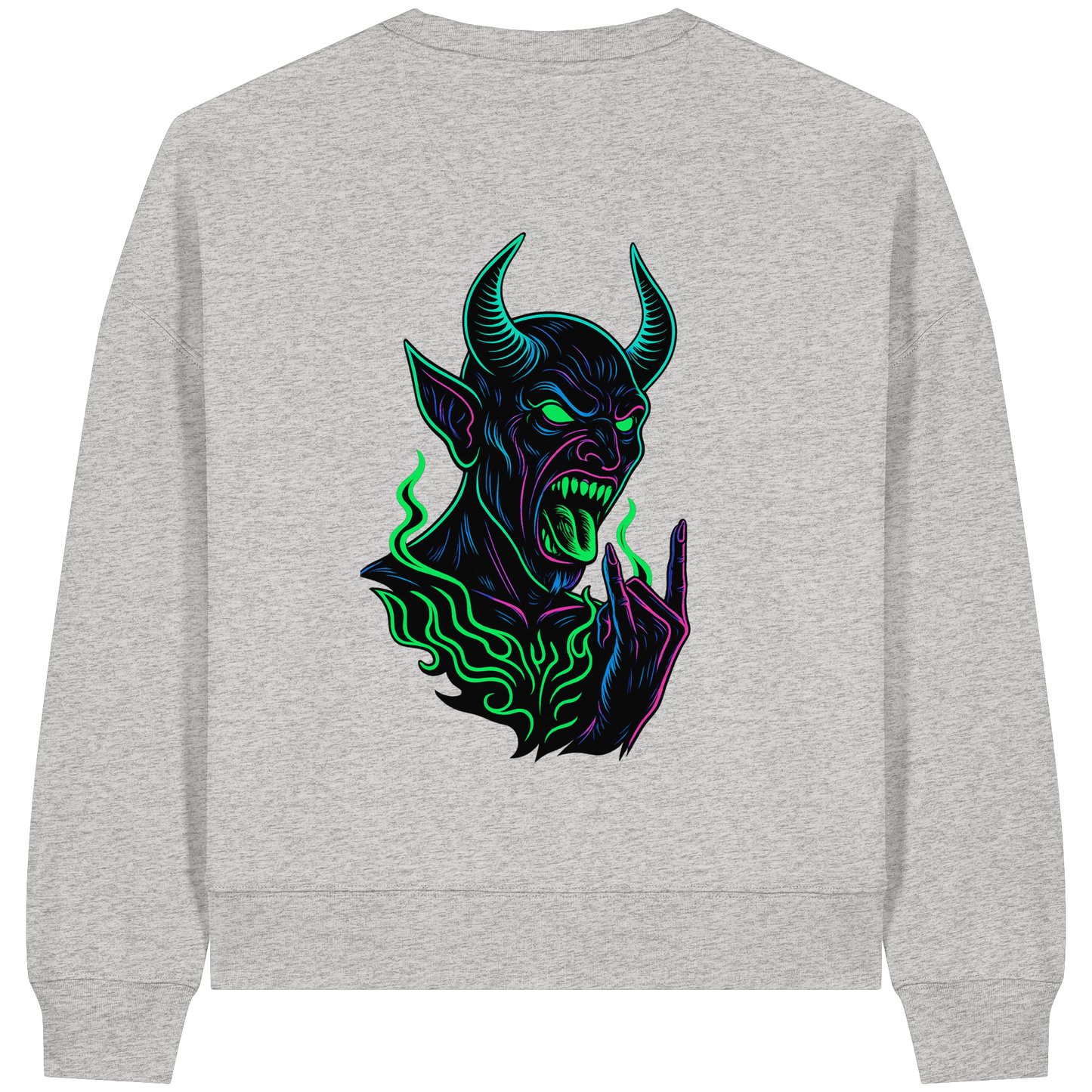 Neon Hellfire - Womens Organic Boxcut Sweatshirt