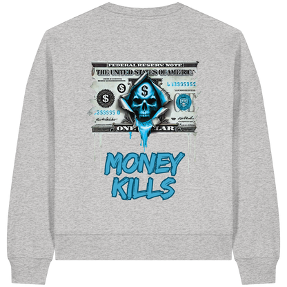 Money Kills - Womens Organic Boxcut Sweatshirt