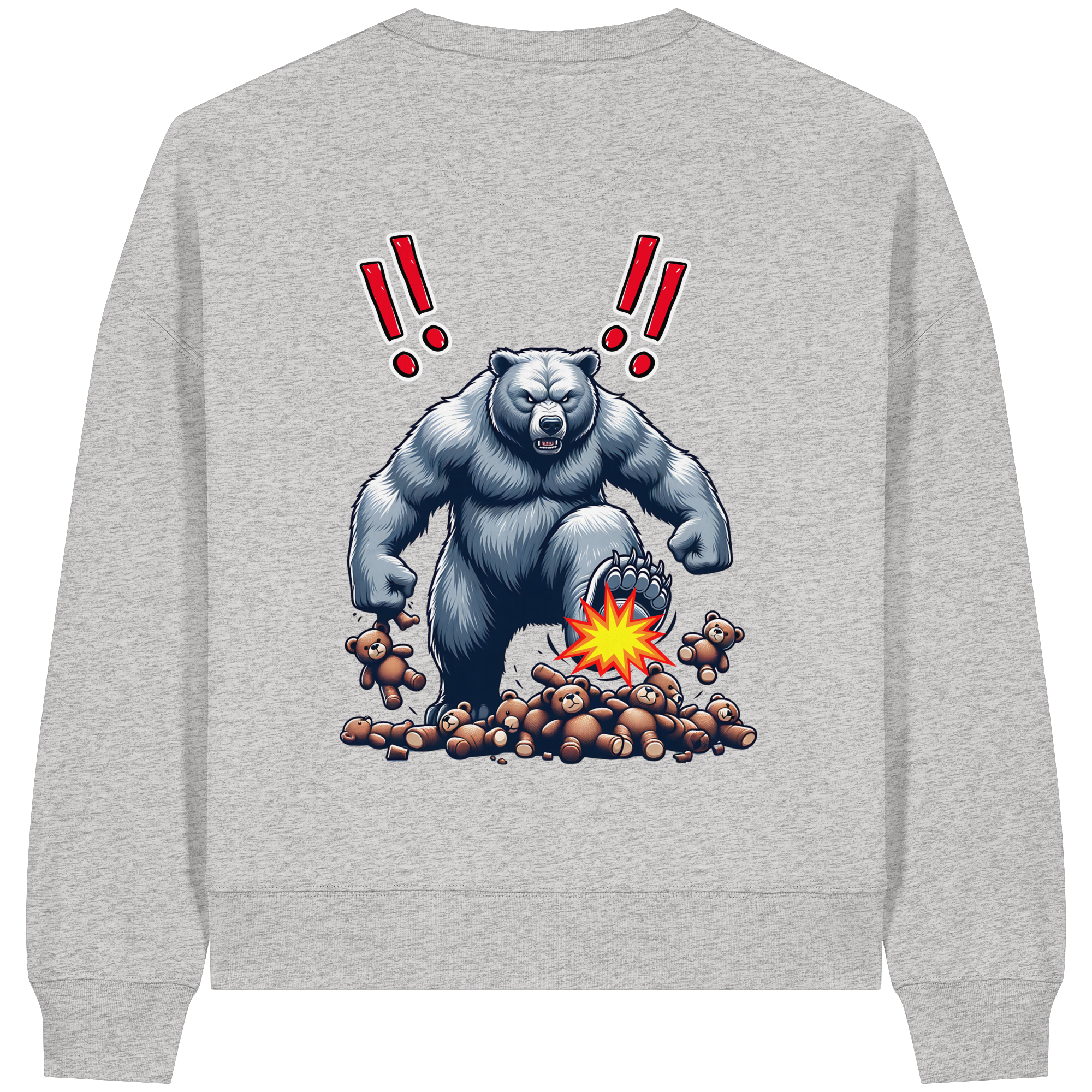 Teddy Terror - Womens Organic Boxcut Sweatshirt