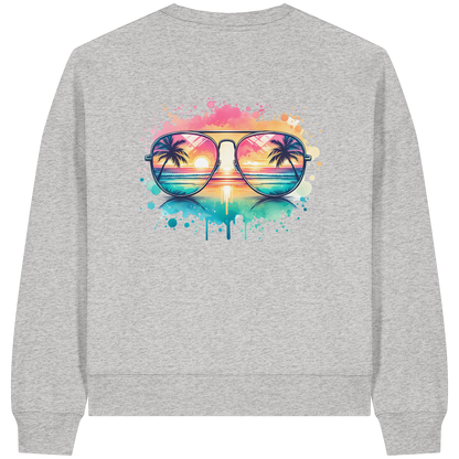 Tropical Sunset Glasses - Womens Organic Boxcut Sweatshirt