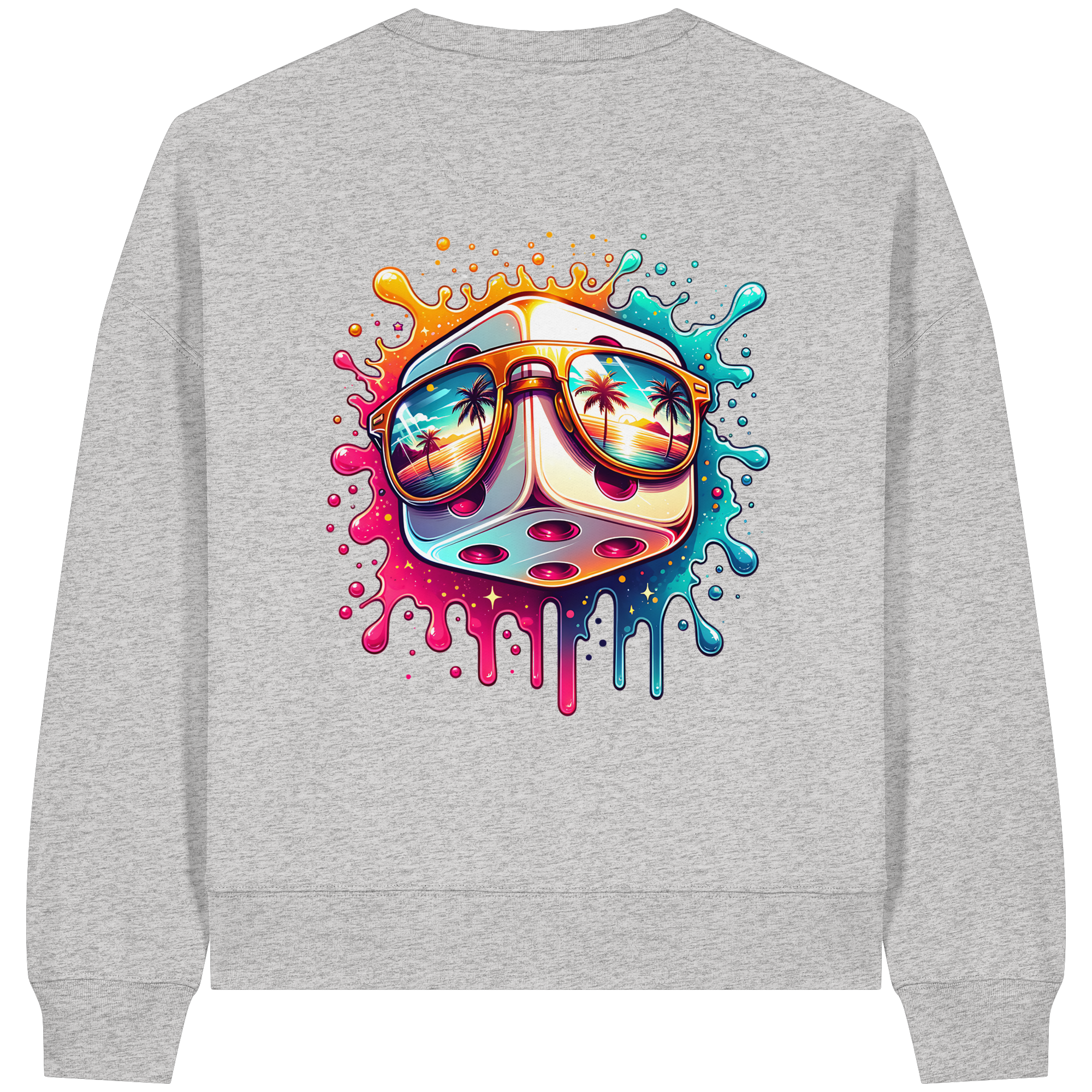 Sunset Vibes Dice - Womens Organic Boxcut Sweatshirt