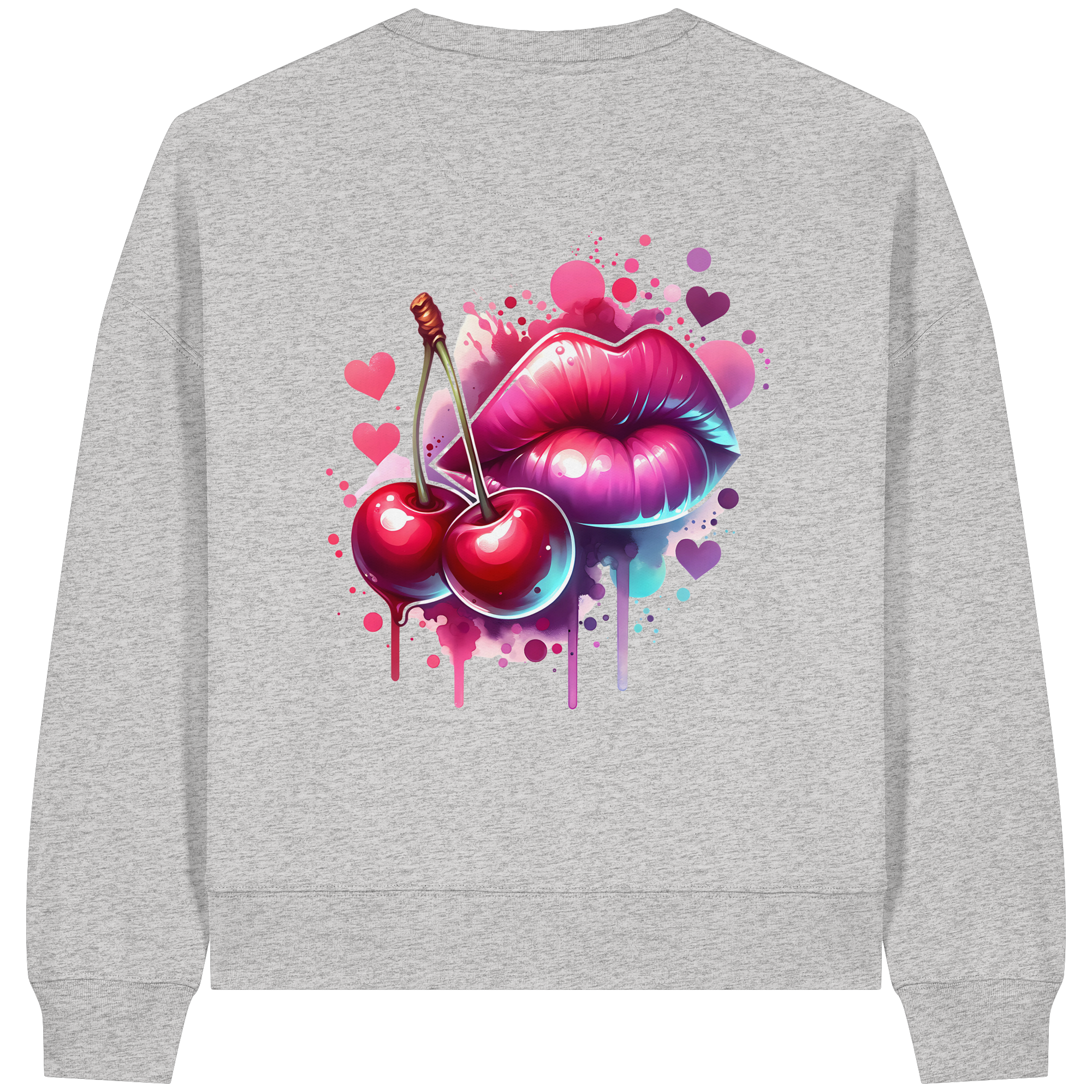 Cherry Kisses - Womens Organic Boxcut Sweatshirt