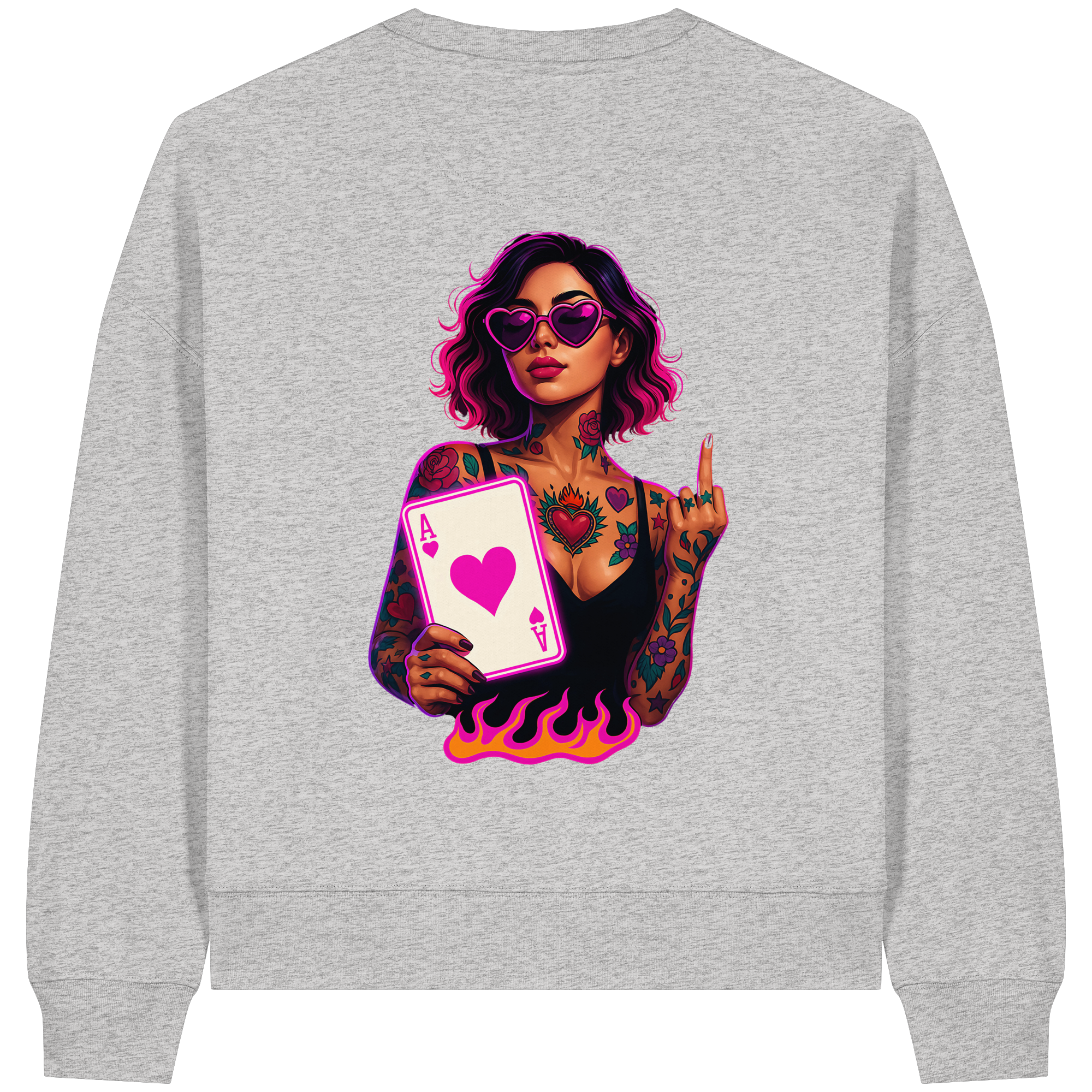 Queen of Hearts - Womens Organic Boxcut Sweatshirt