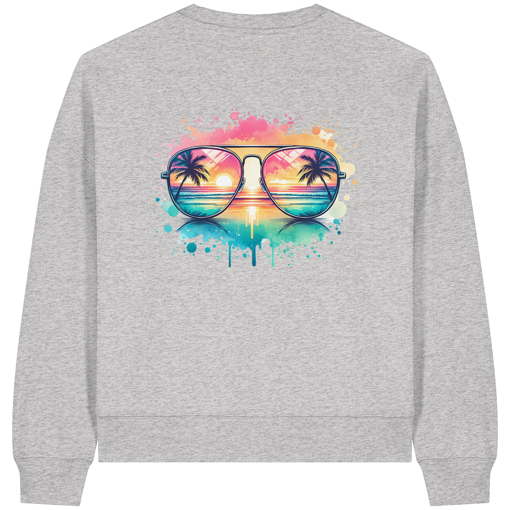 Tropical Sunset Glasses - Womens Organic Boxcut Sweatshirt