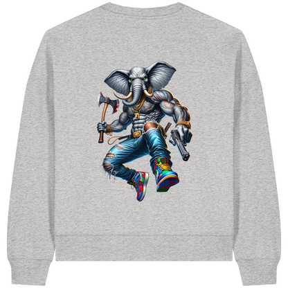 Street King Elefant - Womens Organic Boxcut Sweatshirt