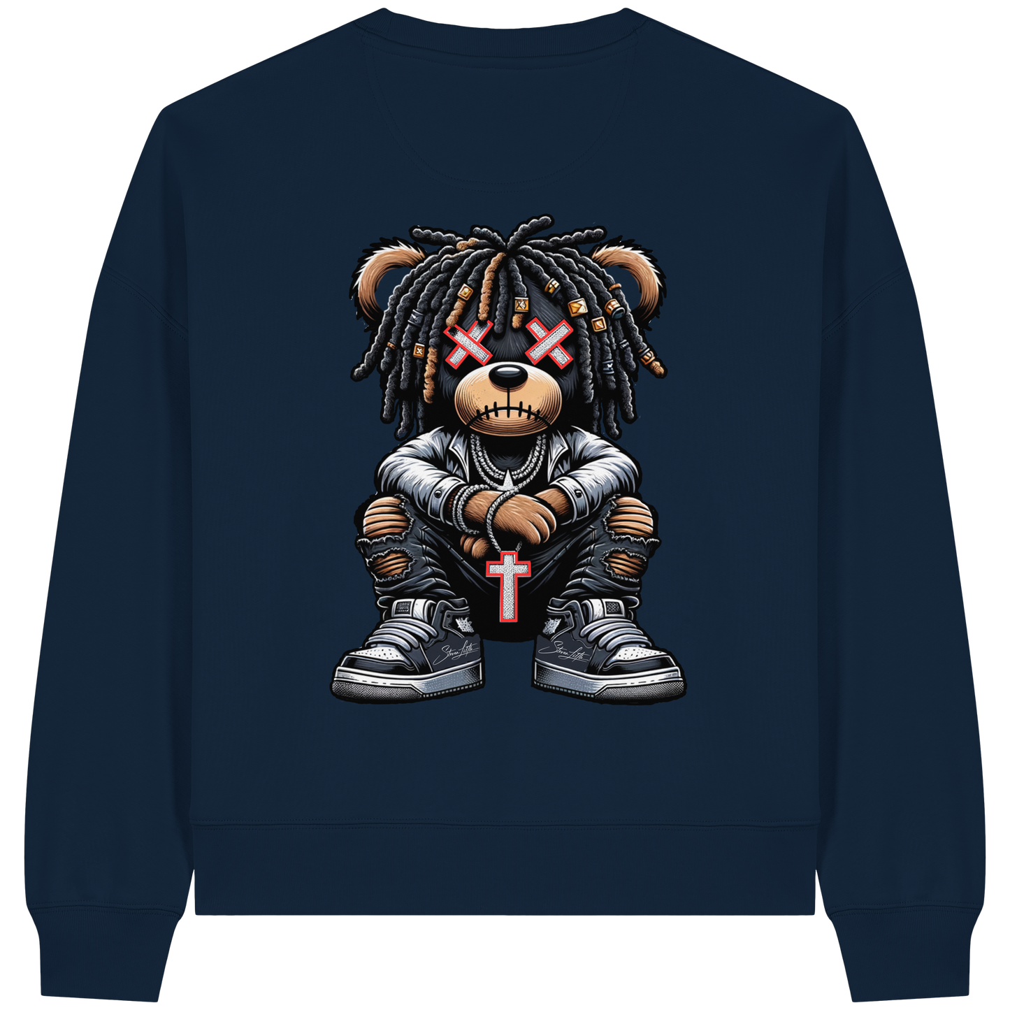 Badass Teddy - Womens Organic Boxcut Sweatshirt