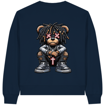 Badass Teddy - Womens Organic Boxcut Sweatshirt