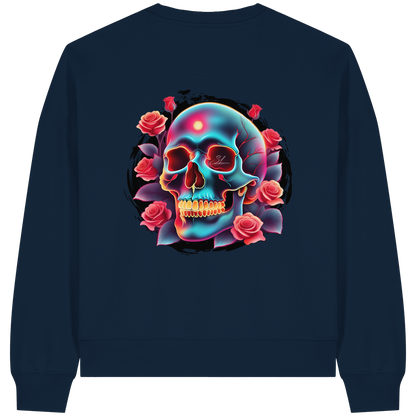 Glow Skull - Womens Organic Boxcut Sweatshirt