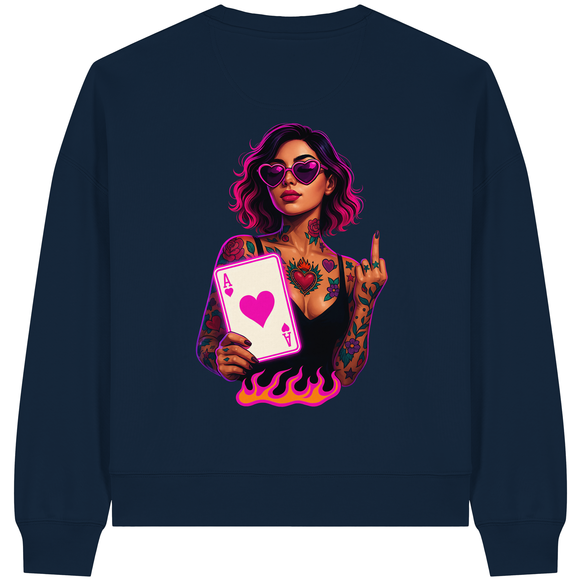 Queen of Hearts - Womens Organic Boxcut Sweatshirt