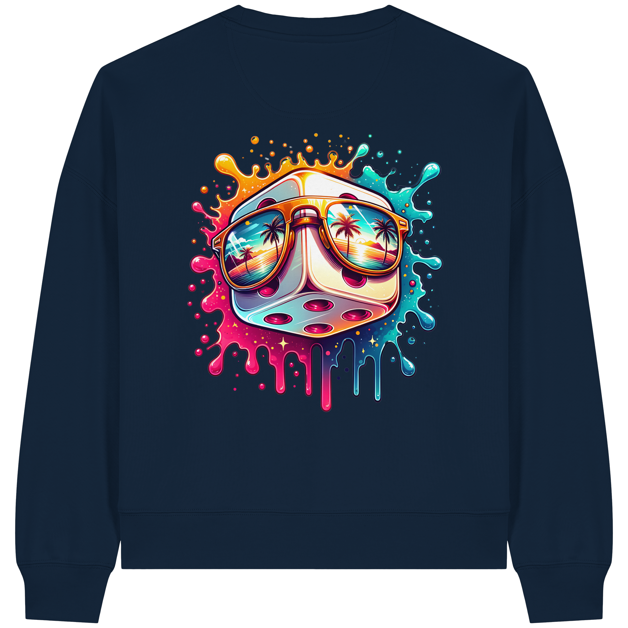 Sunset Vibes Dice - Womens Organic Boxcut Sweatshirt