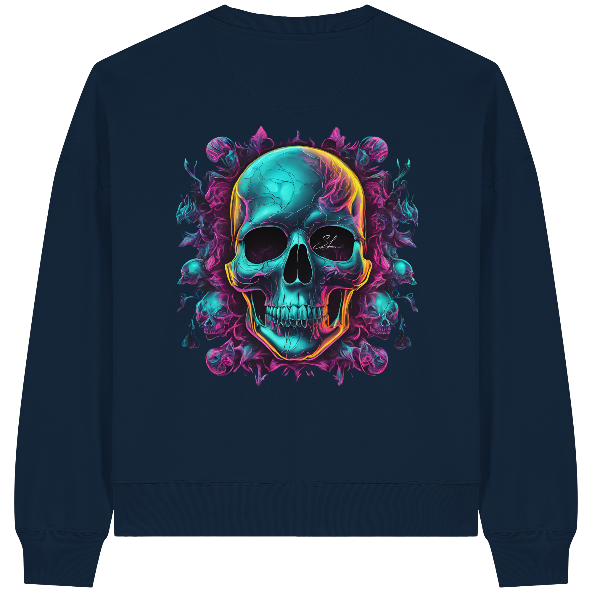 Sweat-shirt bio Boxcut pour femme Motif crâne galactique