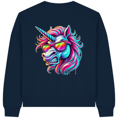 Funky Unicorn - Sweat-shirt bio Boxcut pour femme