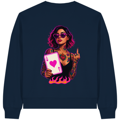 Queen of Hearts - Womens Organic Boxcut Sweatshirt