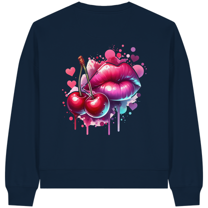 Cherry Kiss - Womens Organic Boxcut Sweatshirt