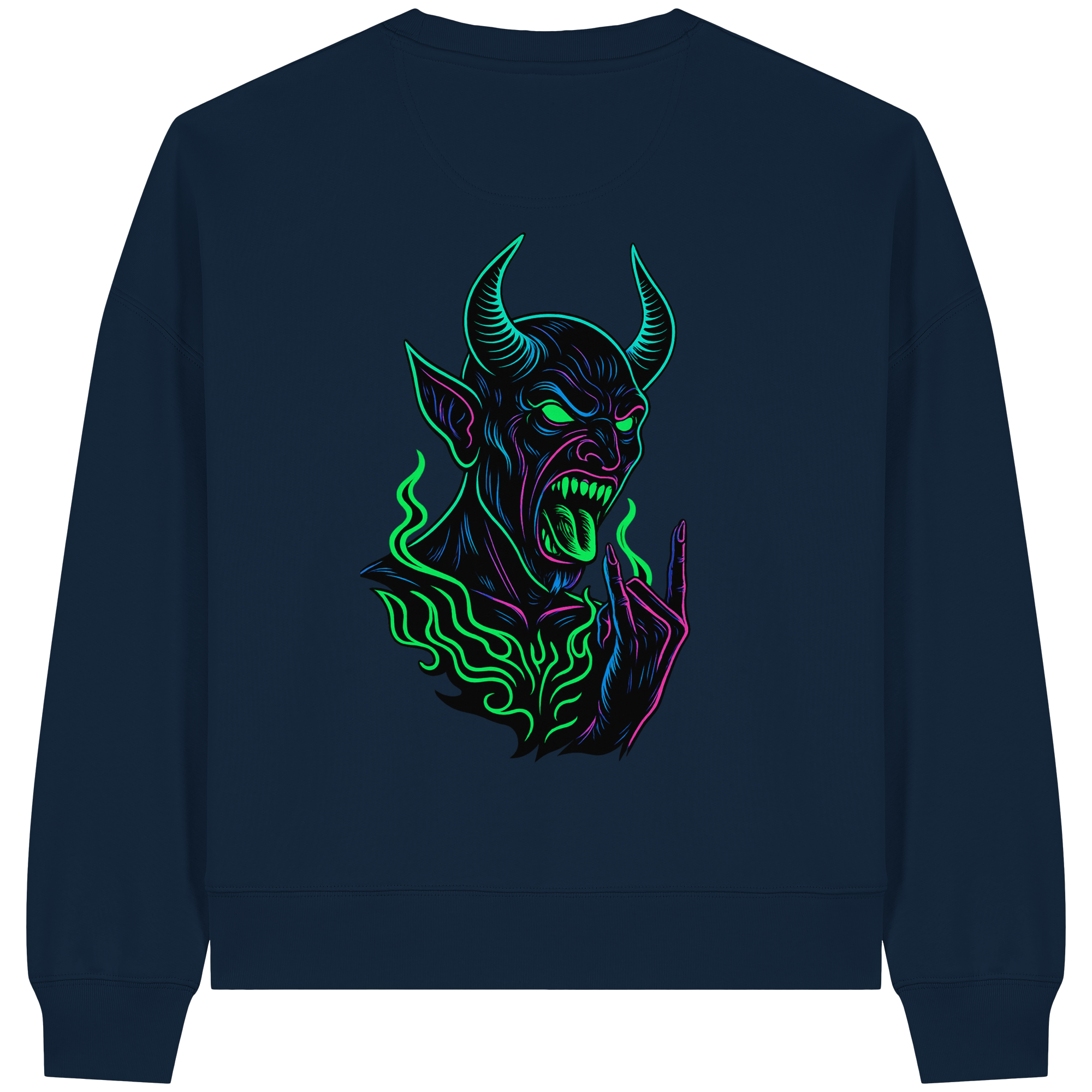Neon Hellfire - Womens Organic Boxcut Sweatshirt