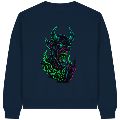 Neon Hellfire - Womens Organic Boxcut Sweatshirt