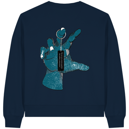 Statement Hand - Womens Organic Boxcut Sweatshirt
