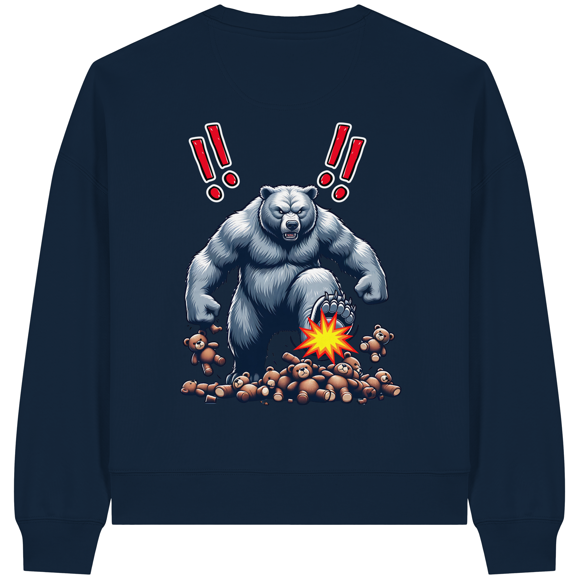 Teddy Terror - Womens Organic Boxcut Sweatshirt