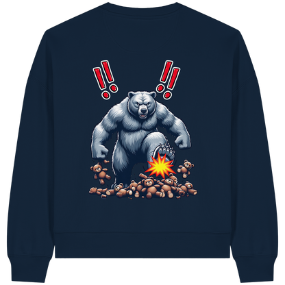Teddy Terror - Womens Organic Boxcut Sweatshirt