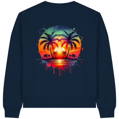 Tropical Sunset - Womens Organic Boxcut Sweatshirt