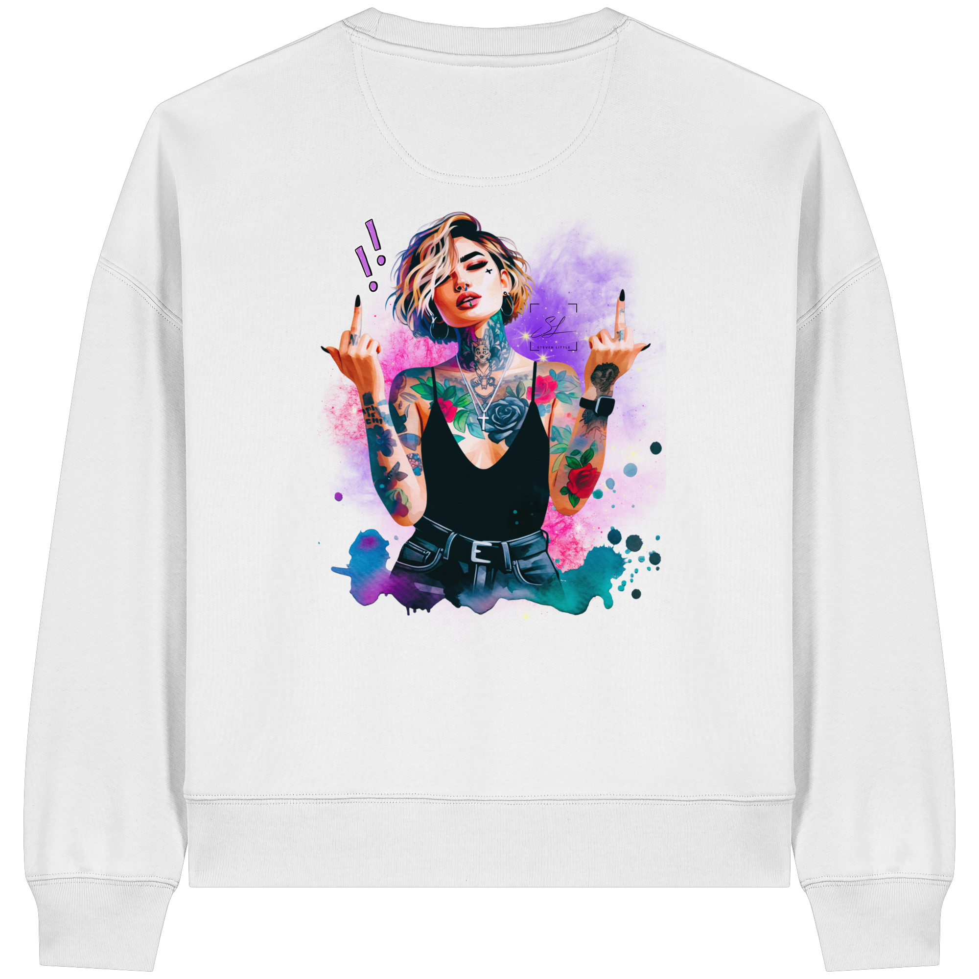 Rebel Rose - Sweat-shirt Boxcut bio pour femme