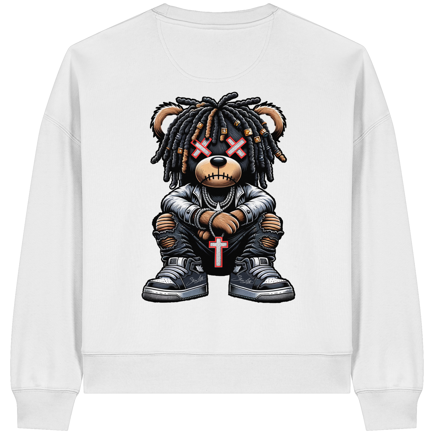 Badass Teddy - Womens Organic Boxcut Sweatshirt