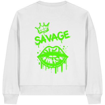 Kiss of Attitude - Womens Organic Boxcut Sweatshirt