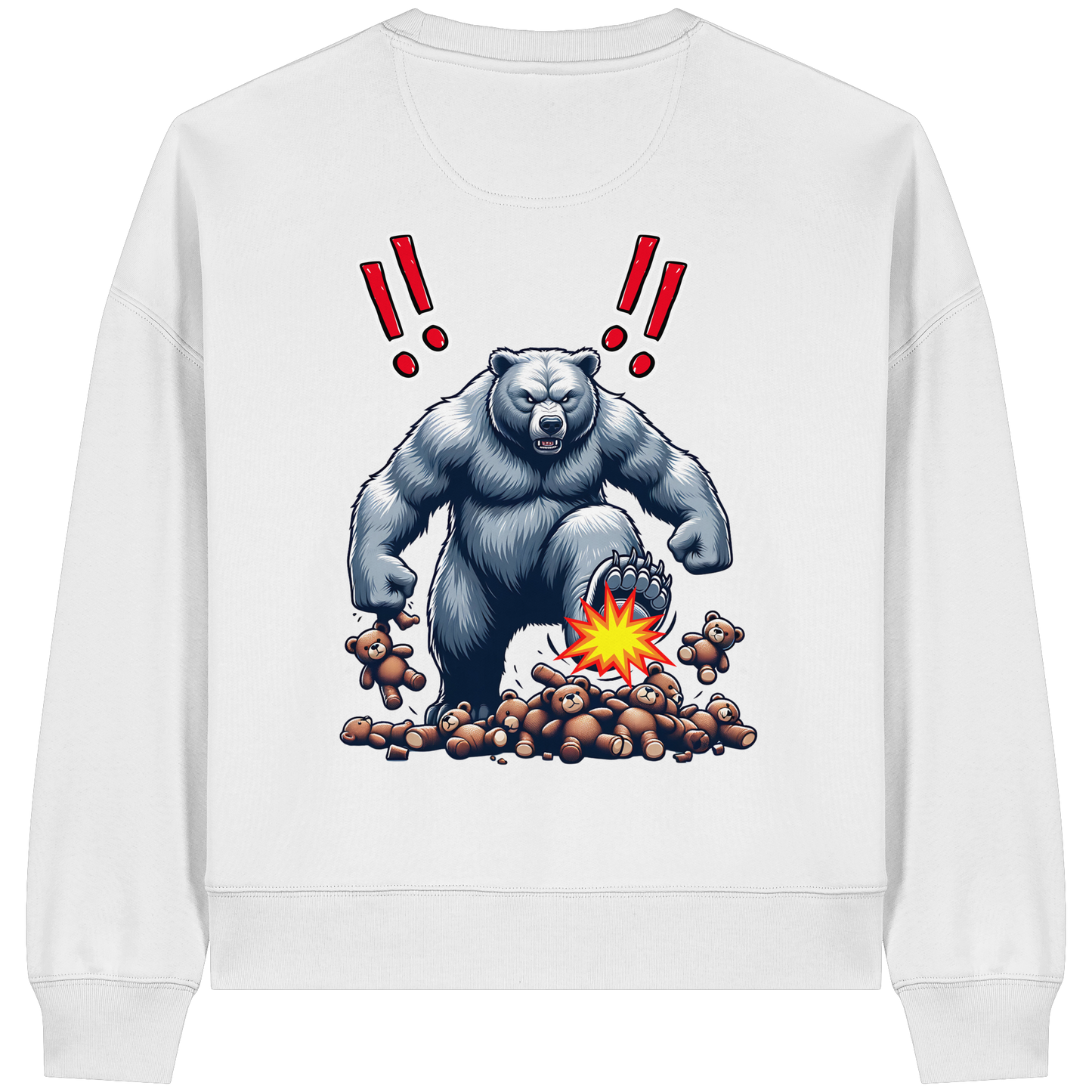 Teddy Terror - Womens Organic Boxcut Sweatshirt