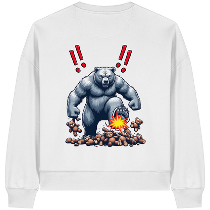 Teddy Terror - Womens Organic Boxcut Sweatshirt