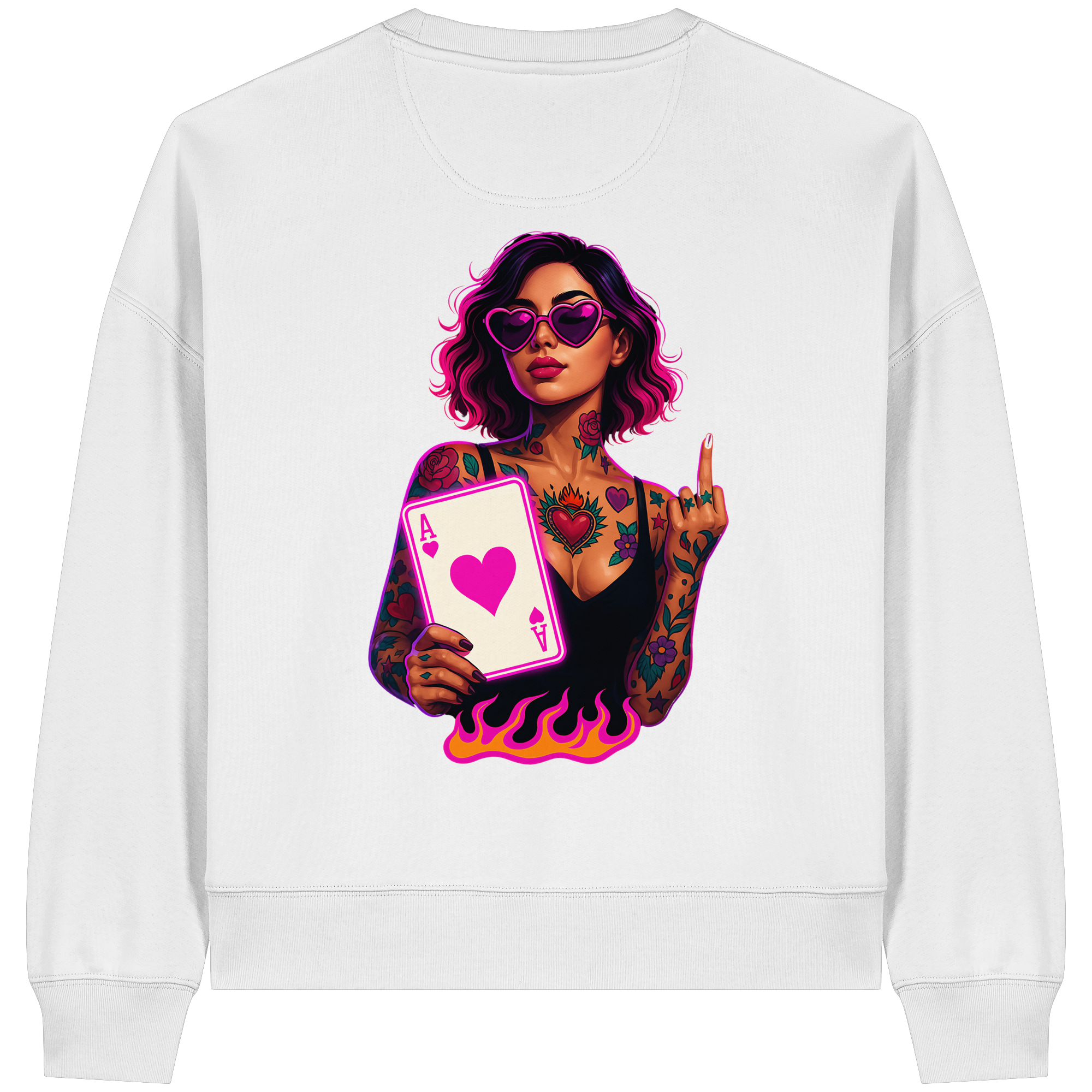Queen of Hearts - Womens Organic Boxcut Sweatshirt