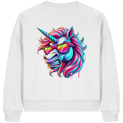 Funky Unicorn - Sweat-shirt bio Boxcut pour femme