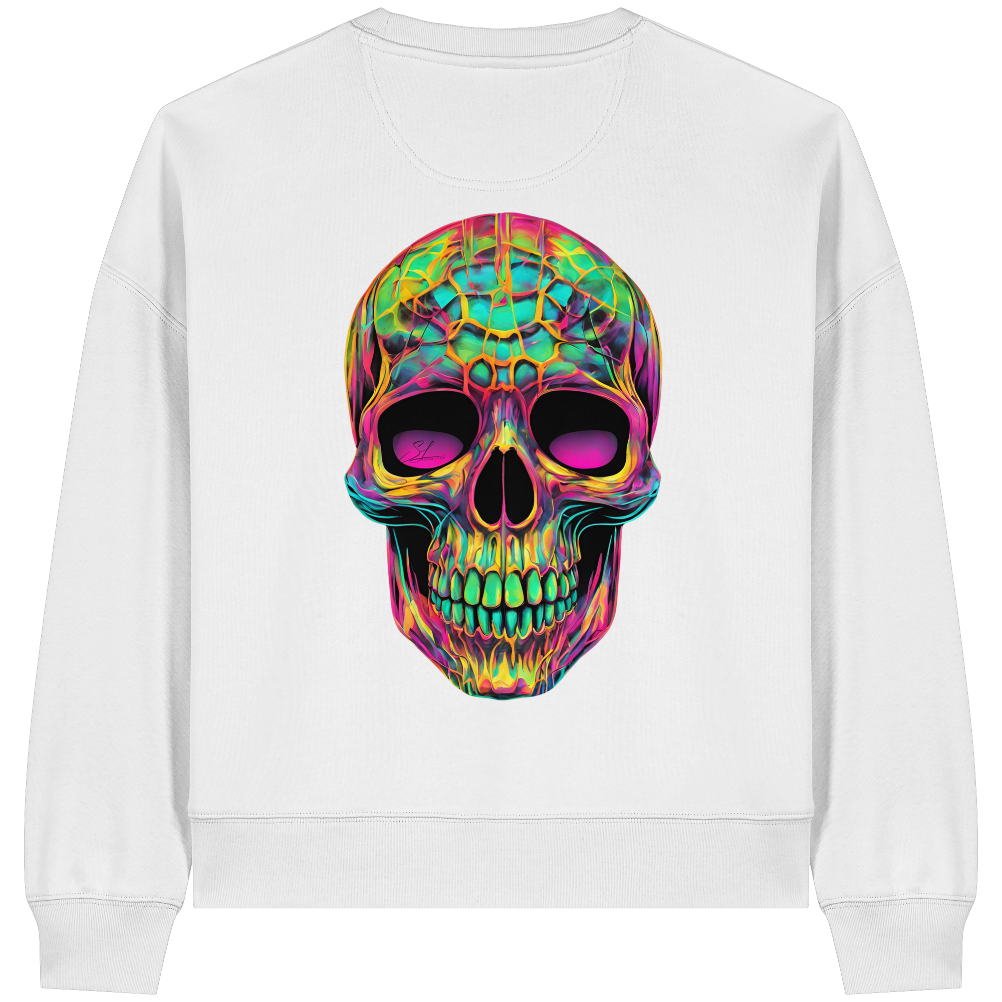 Psychedelic Skull - Womens Organic Boxcut Sweatshirt