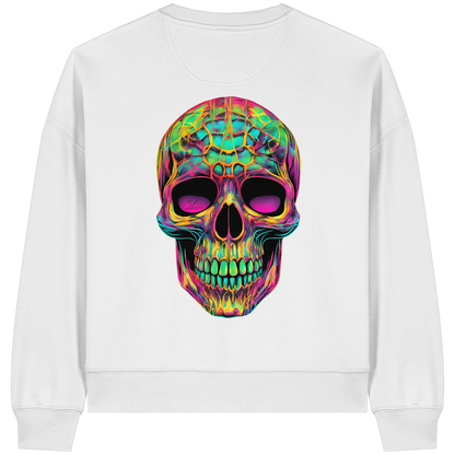 Psychedelic Skull - Womens Organic Boxcut Sweatshirt