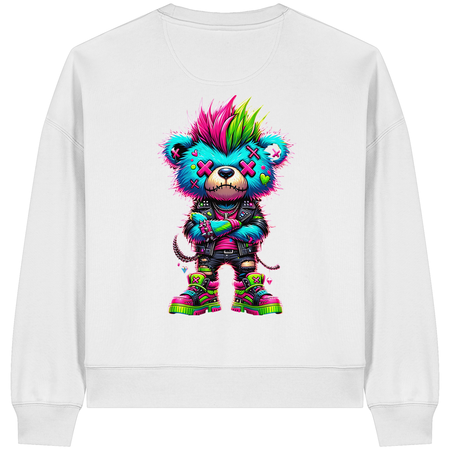 Punk Neon Teddy - Sweat-shirt bio Boxcut pour femme