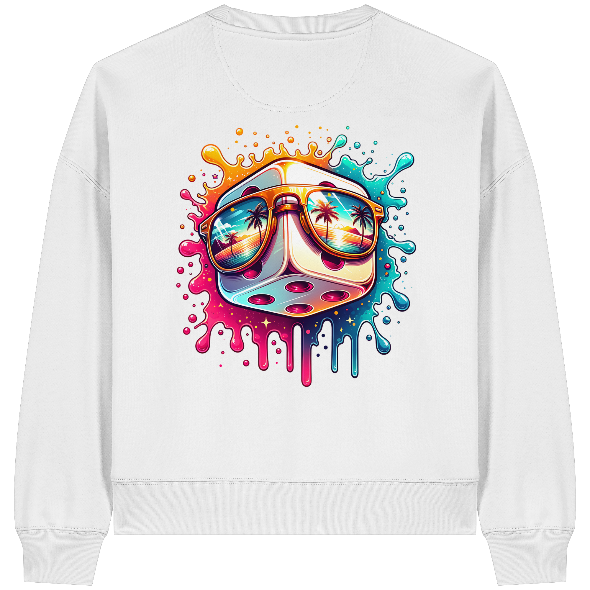 Sunset Vibes Dice - Womens Organic Boxcut Sweatshirt