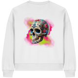 Sweat-shirt bio Boxcut pour femme à motif tête de mort florale