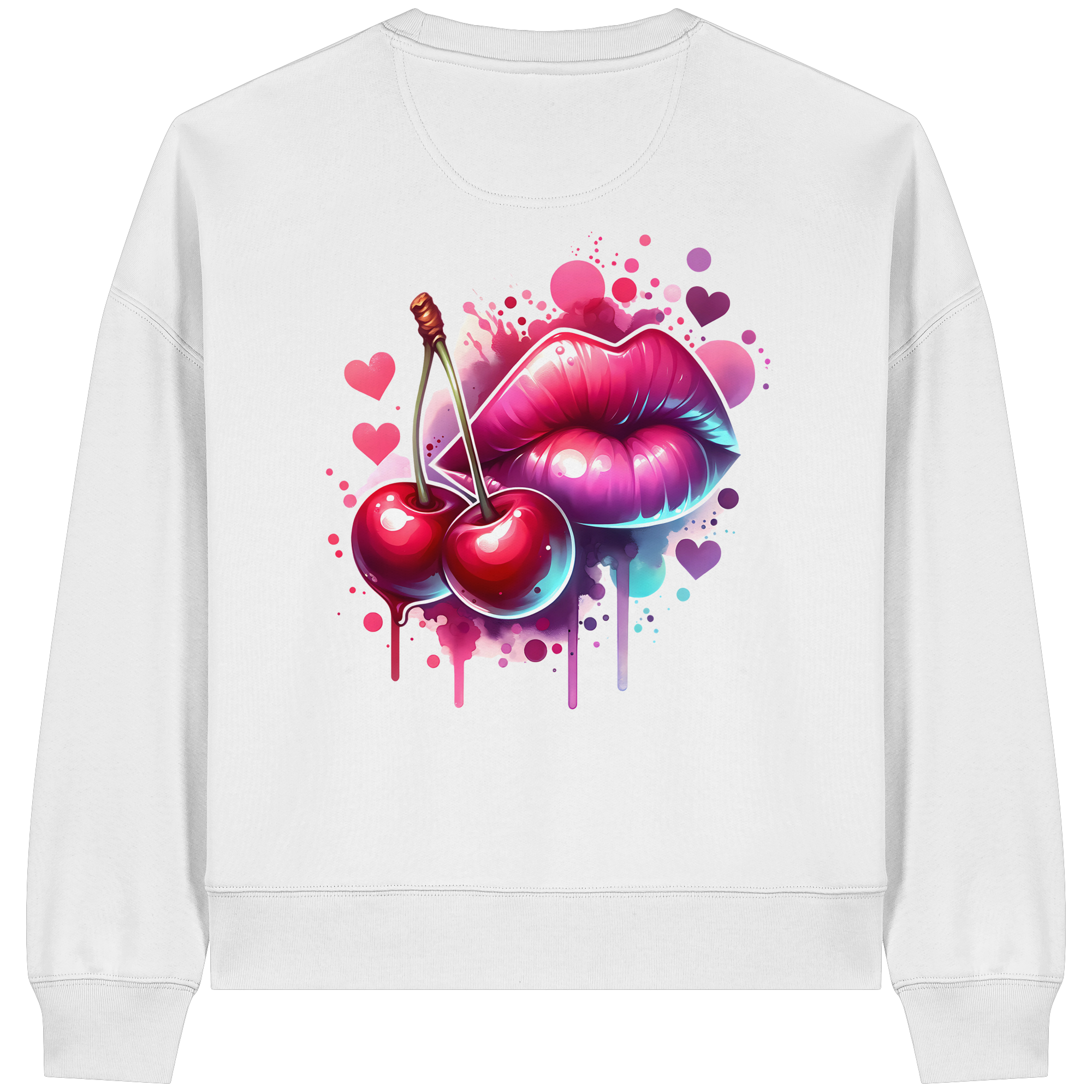Cherry Kisses - Womens Organic Boxcut Sweatshirt
