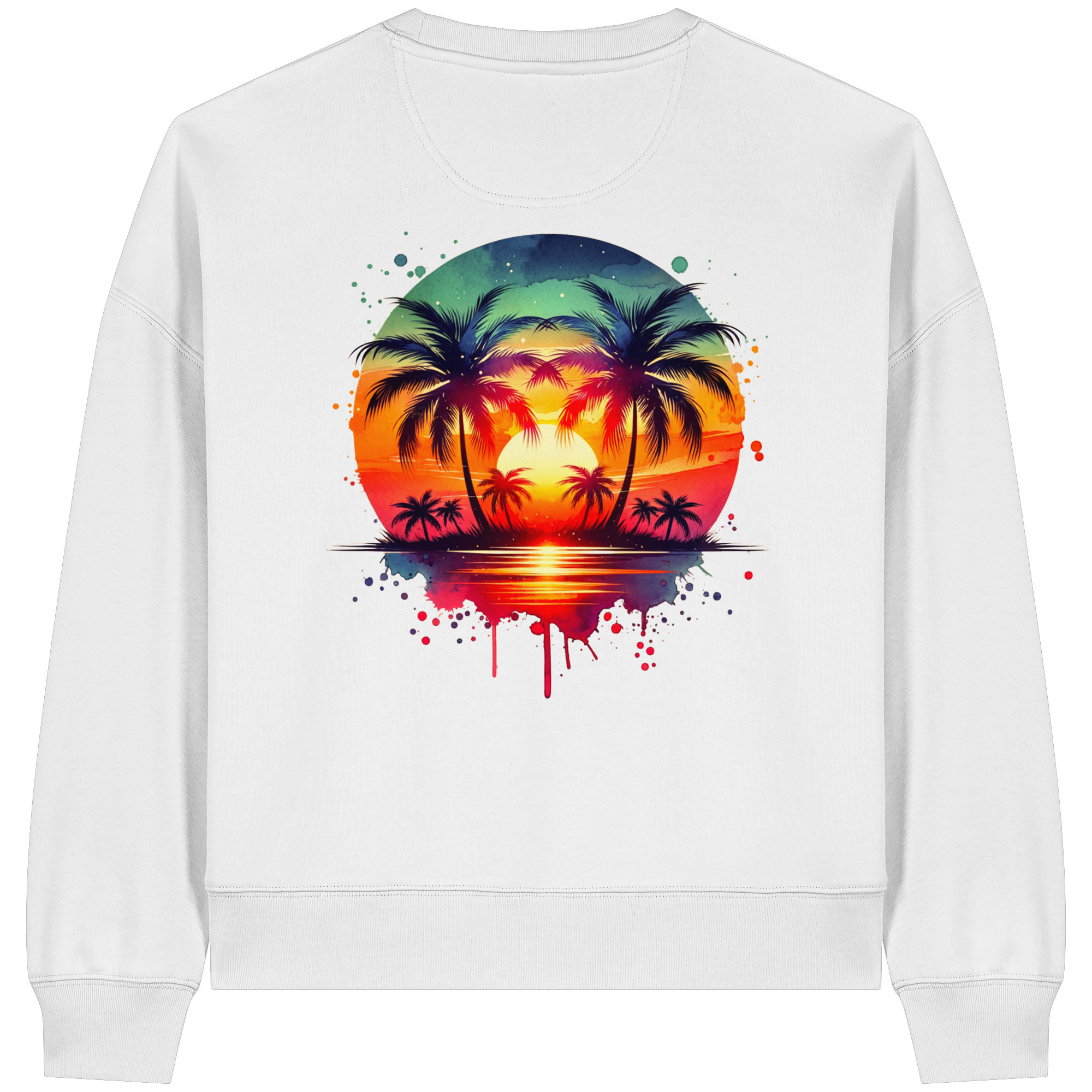 Tropical Sunset - Womens Organic Boxcut Sweatshirt