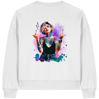 Rebel Rose - Sweat-shirt Boxcut bio pour femme