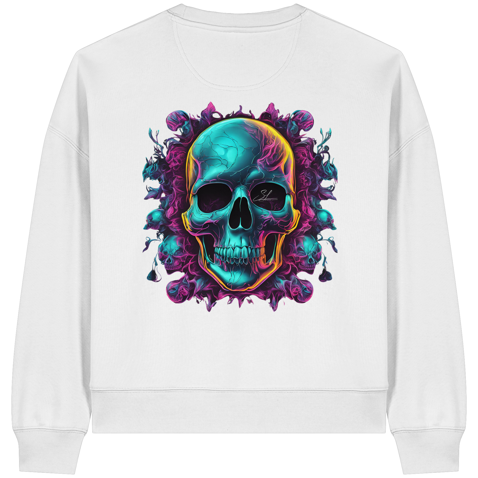 Sweat-shirt bio Boxcut pour femme Motif crâne galactique